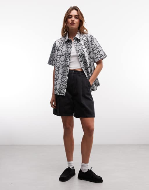 Carhartt WIP - Grå og multifarvet skjorte med slangeprint, 2 af 4