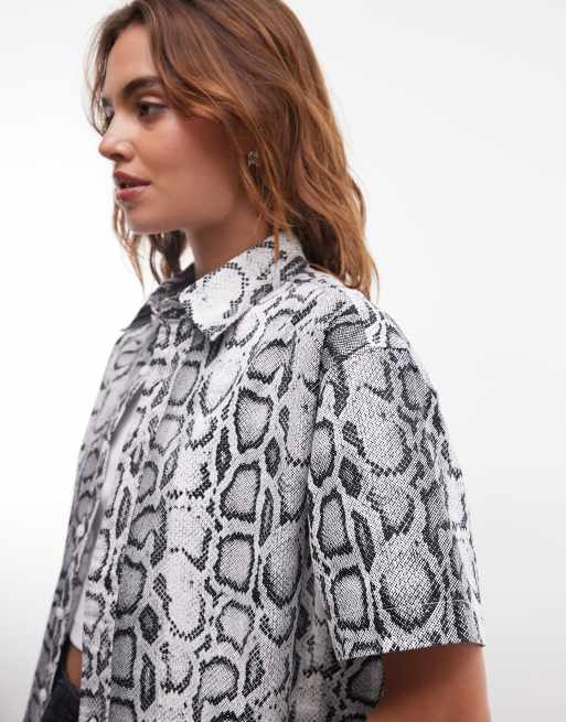 Carhartt WIP - Grå og multifarvet skjorte med slangeprint, 3 af 4