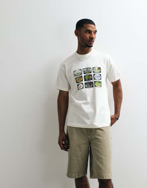 Carhartt WIP – Gräddvit t-shirt med koordinater, 5 av 5