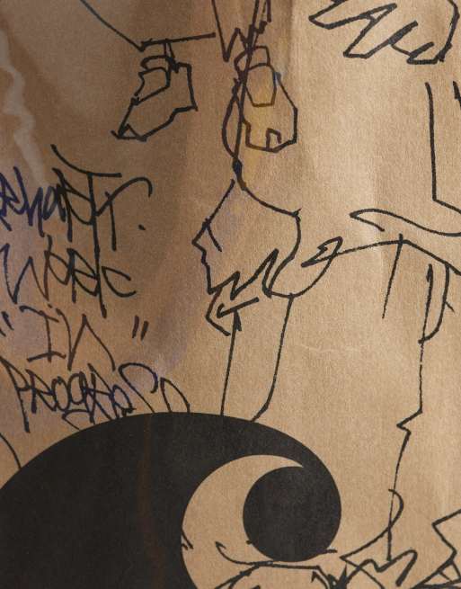 Carhartt WIP graffiti print bag in brown multi, 3 of 4