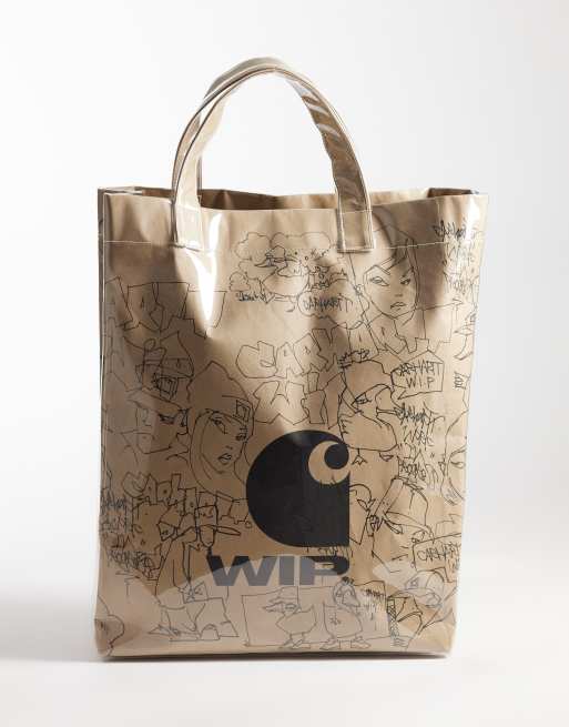 Carhartt WIP graffiti print bag in brown multi, 4 of 4