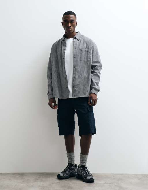 Carhartt WIP – Granatowe szorty bojówki o regularnym kroju, 3 z 5