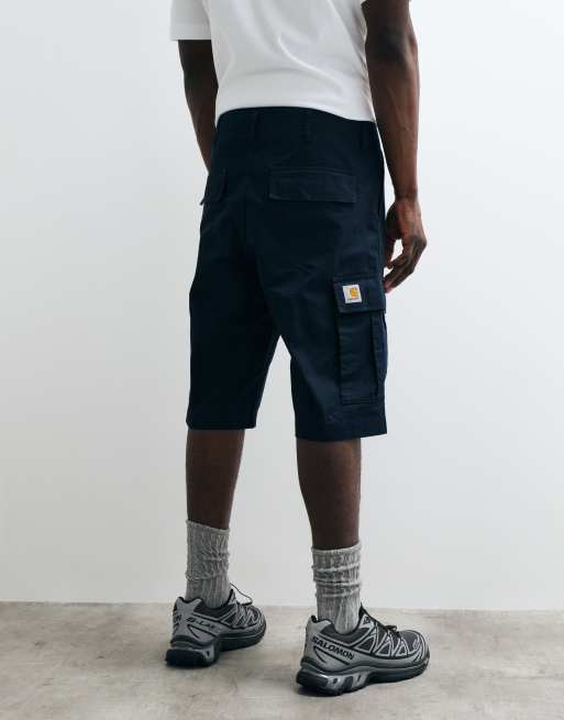Carhartt WIP – Granatowe szorty bojówki o regularnym kroju, 5 z 5