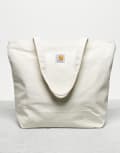 [Carhartt WIP] Carhartt WIP graphic canvas tote bag in off white One Size White
