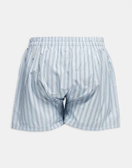 Carhartt WIP grimsby stripe boxers in blue and white, 3 of 3