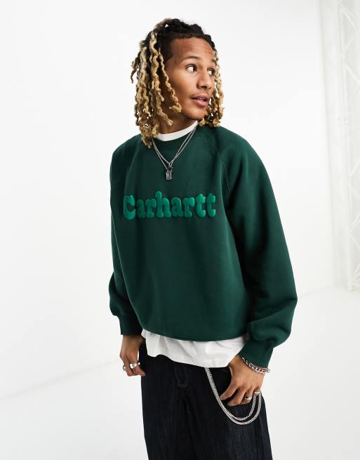 Carhartt WIP - Grøn sweatshirt med bobleprint