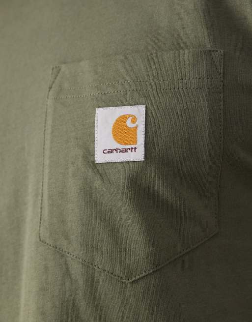 Carhartt WIP - Grøn T-shirt med korte ærmer og lommer, 5 af 5