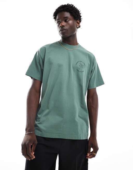 Carhartt WIP - Grøn T-shirt med stempel- og frøgrafik, 3 af 4