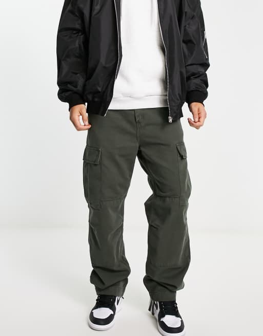 Carhartt WIP - Grønne cargobukser i regular pasform