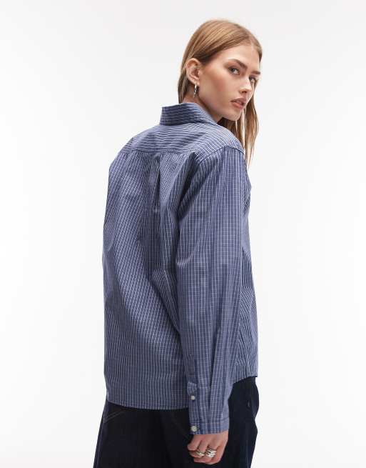 Carhartt WIP - Groff - Geruit overhemd met lange mouwen in blauw, 4 van 4