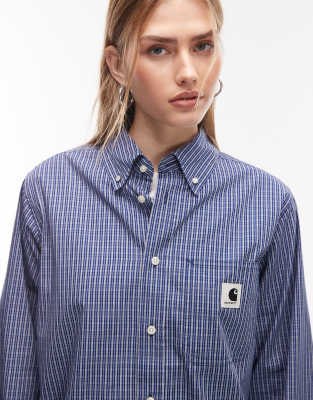 Carhartt WIP - Groff - Langärmlige Hemdbluse in kariertem Blau