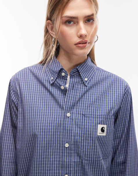 Carhartt WIP groff long sleeve shirt in blue check - view 1