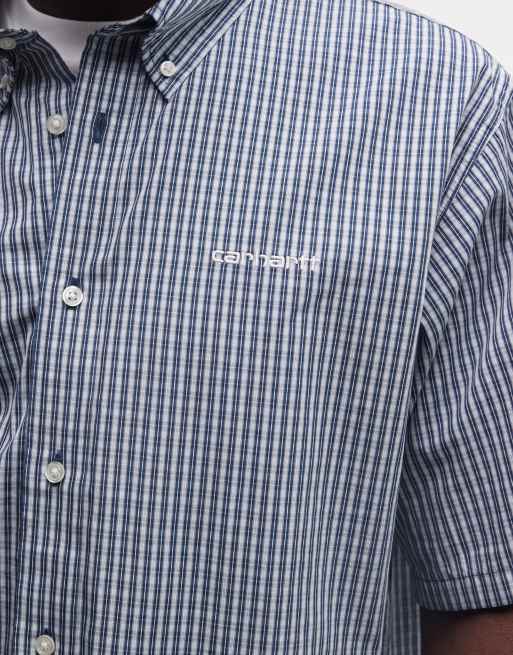 Carhartt WIP – Groff – Niebieska koszula w drobną kratkę, 4 z 5