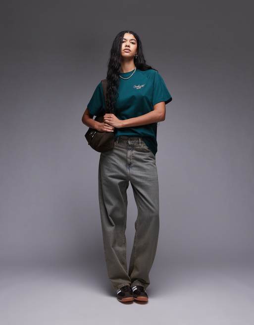 Carhartt WIP – Grön t-shirt med signaturtryck, 4 av 4