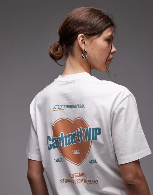 Carhartt WIP growth motif back detail t-shirt in white, 3 of 4