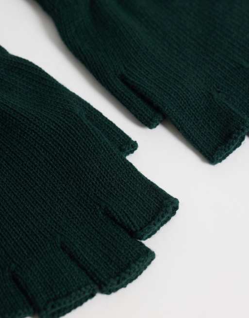 Carhartt WIP - Guantes sin dedos en verde oscuro, 3 de 3