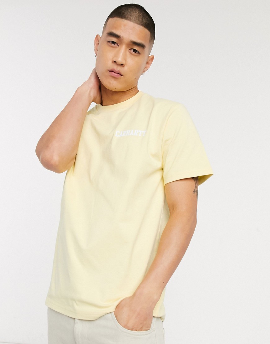 Carhartt WIP - gul t-shirt med college tekst