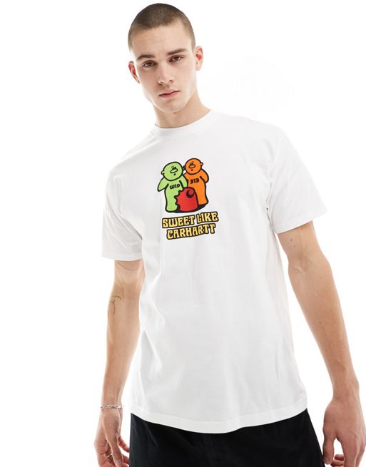 Carhartt WIP – Gummy – Biały T-shirt z grafiką