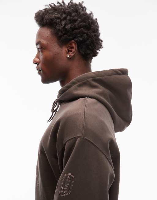 Carhartt WIP – Hackwork – Ciemnobrązowa bluza z kapturem zakładana przez głowę oversize, 4 z 5