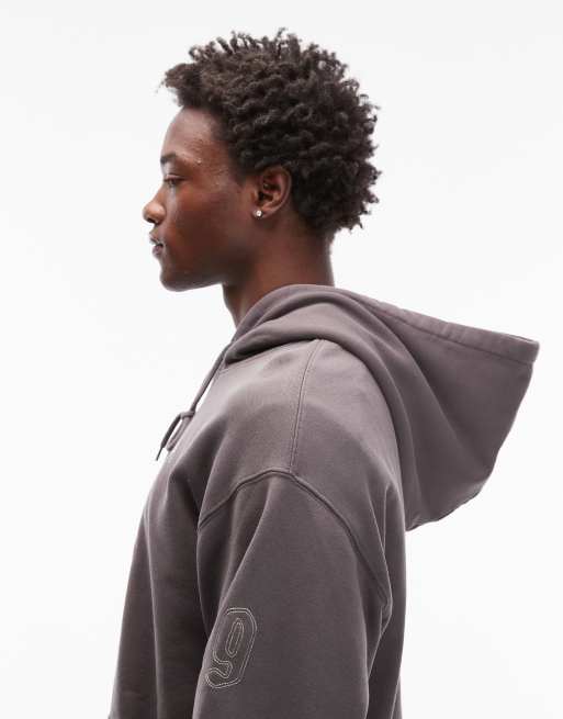 Carhartt WIP – Hackwork – Ciemnoszara zakładana przez głowę bluza z kapturem oversize, 4 z 5