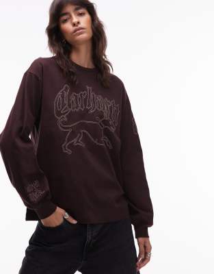 Carhartt WIP - Hackwork - Langärmliges Shirt in Beige-Brown