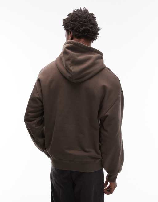 Carhartt WIP – Hackwork – Mörkbrun huvtröja i oversize och dra på-modell, 3 av 5