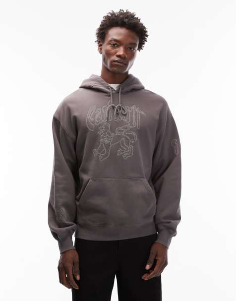 Carhartt WIP - Hackwork - Mørkegrå oversized pullover-hættetrøje - view 1