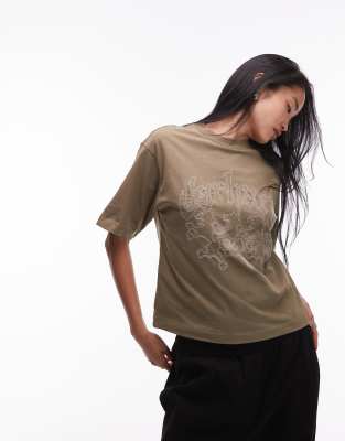 Carhartt WIP - Hackwork - T-Shirt in Dunkelbeige-Neutral