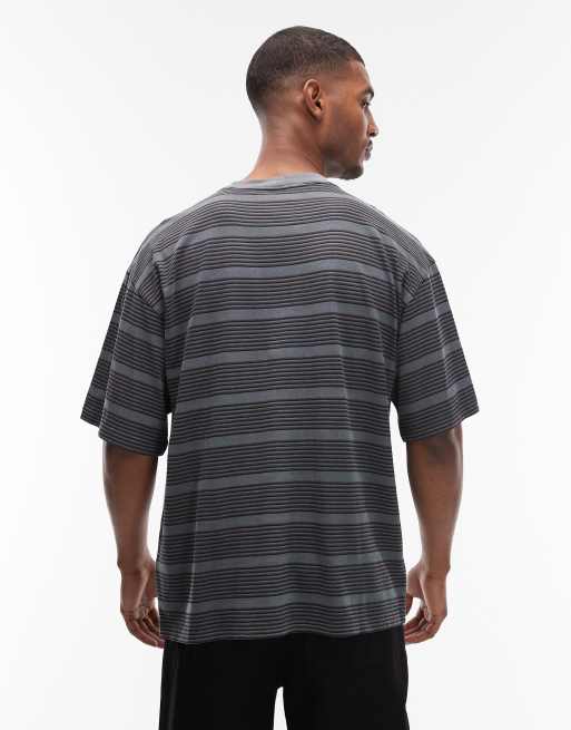 Carhartt WIP - Hanson - Gestreept oversized T-shirt in groen en zwart, 3 van 5