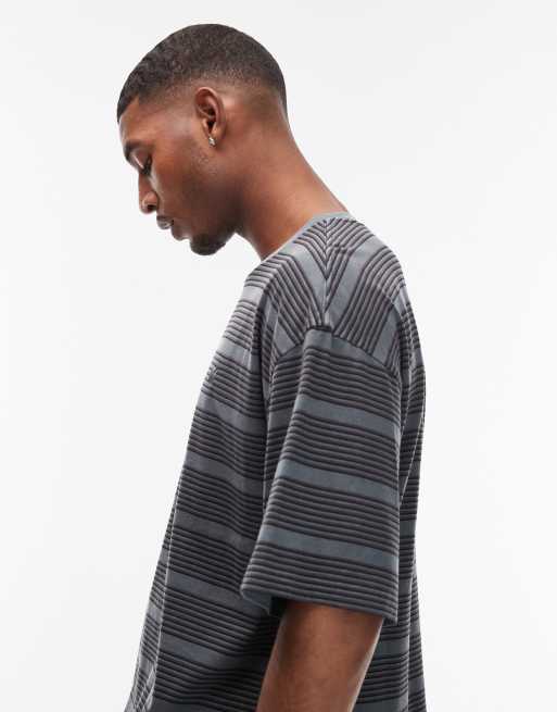 Carhartt WIP Hanson stripe oversized t-shirt in green and black, 4 of 5