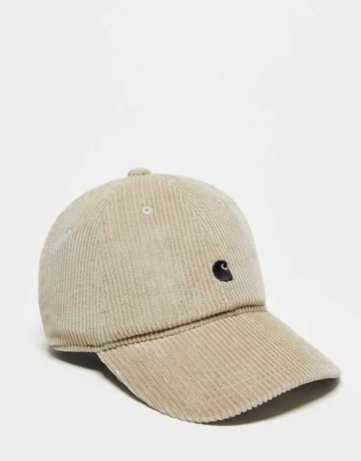 Carhartt WIP – Harlem – Beżowa, sztruksowa czapka z daszkiem