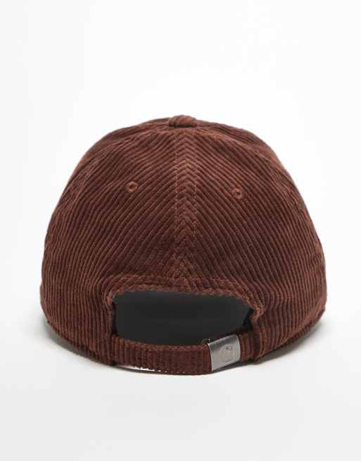 Carhartt WIP - Harlem - Cappellino in tessuto a coste marrone con logo, 3 di 3