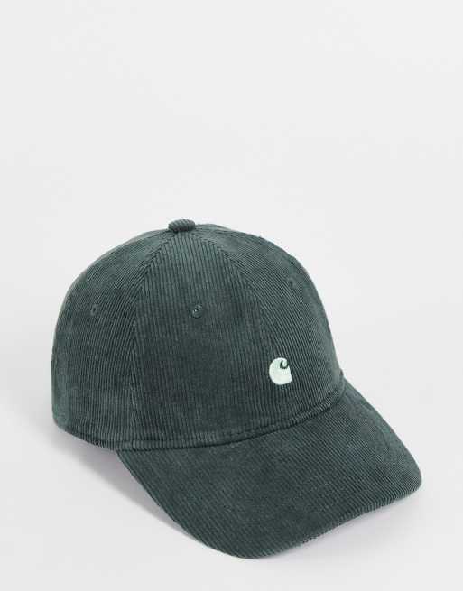 Carhartt WIP – Harlem – Zielona sztruksowa czapka z daszkiem