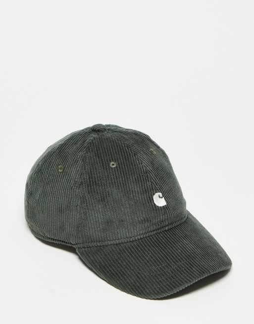 Carhartt WIP – Harlem – Zielona sztruksowa czapka z daszkiem