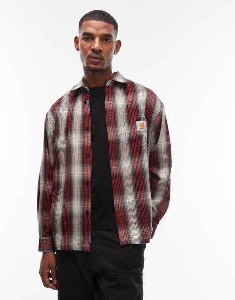 Carhartt WIP Harlin flannel check shirt in red and white - view 1
