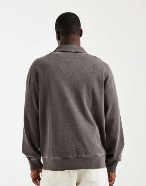 Carhartt WIP – Harper – Brązowa bluza z kołnierzykiem polo, 5 z 5