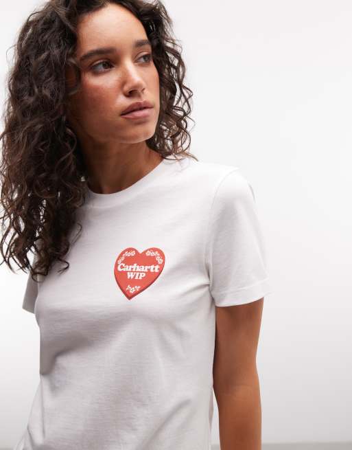 Carhartt WIP Hartt Case T-shirt in wit, 4 van 4