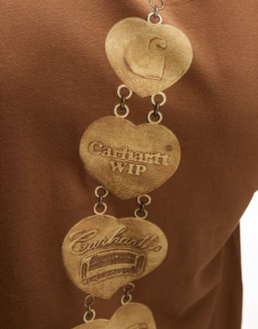 Carhartt WIP hartt chain graphic t-shirt in brown