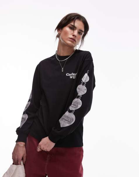 Carhartt WIP - Hartt - Sort og langærmet T-shirt med kæde - view 1