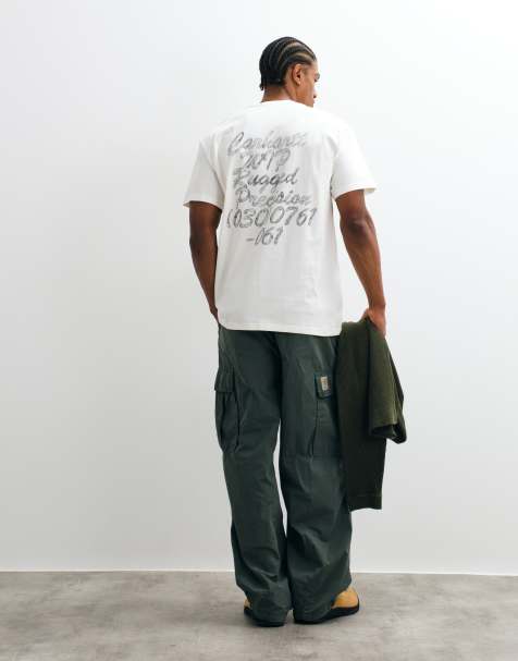 Carhartt WIP Hatching Script logo T-shirt i råhvid - view 1