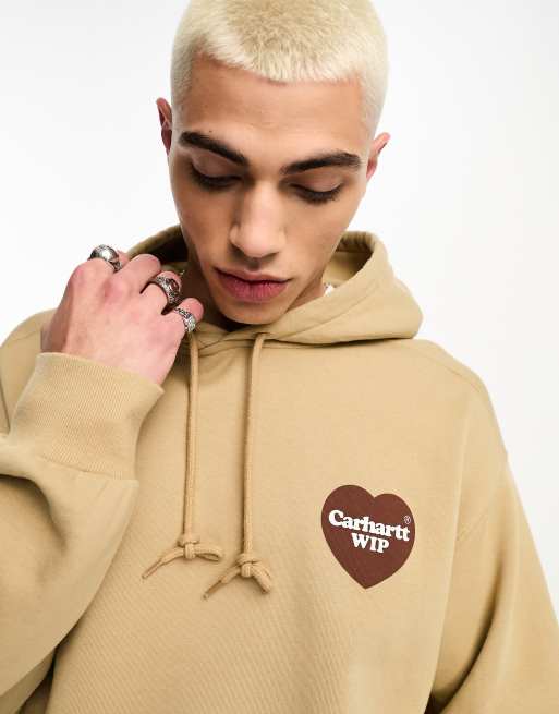 Carhartt WIP heart back print hoodie in brown, 3 of 4