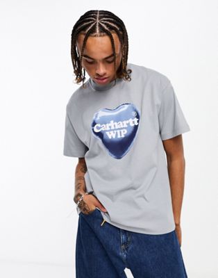 Carhartt WIP heart balloon t-shirt in grey