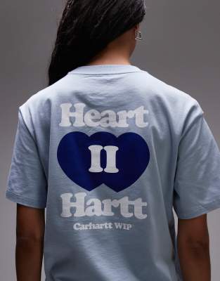 Carhartt Heart Ii Hartt Motif Back Detail T-shirt In White