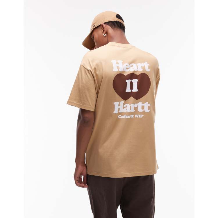 ★ドイツ発*carhartt WIP*新作*Heart II Hartt Tシャツ/D-BROWN Carhartt WIP heart II hartt motif back t-shirt in dusty