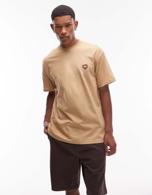 ★ドイツ発*carhartt WIP*新作*Heart II Hartt Tシャツ/D-BROWN Carhartt WIP heart II hartt motif back t-shirt in dusty