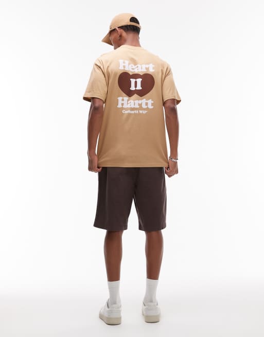 ★ドイツ発*carhartt WIP*新作*Heart II Hartt Tシャツ/D-BROWN Carhartt WIP heart II hartt motif back t-shirt in dusty