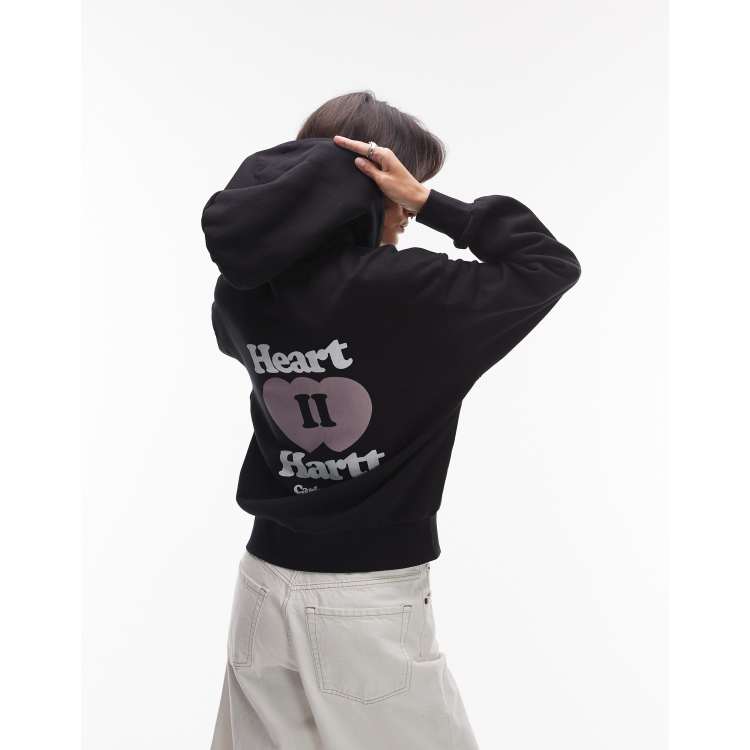 Carhartt WIP heart II hartt motif back zip through hoodie in
