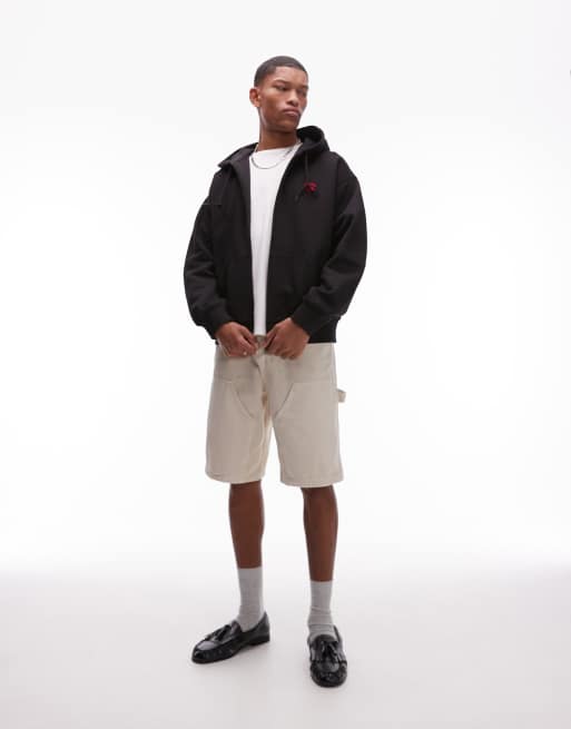 Carhartt WIP - Heart II Hartt - Sort hættetrøje med gennemgående lynlås, 3 af 4