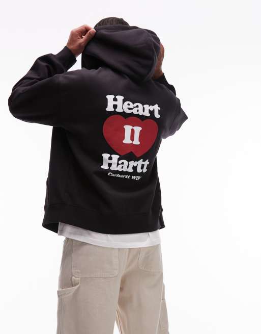 Carhartt WIP – Heart II Hartt – Zapinana na zamek czarna bluza z kapturem