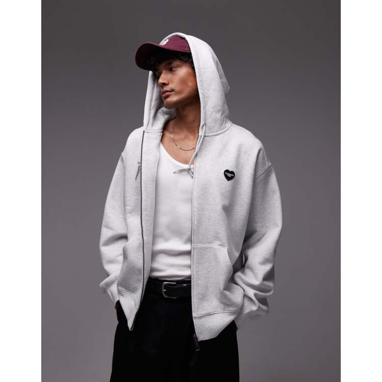 Carhartt WIP Heart II Hartt zip through hoodie in grey | ASOS